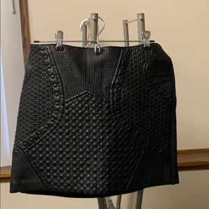 leather mini skirt